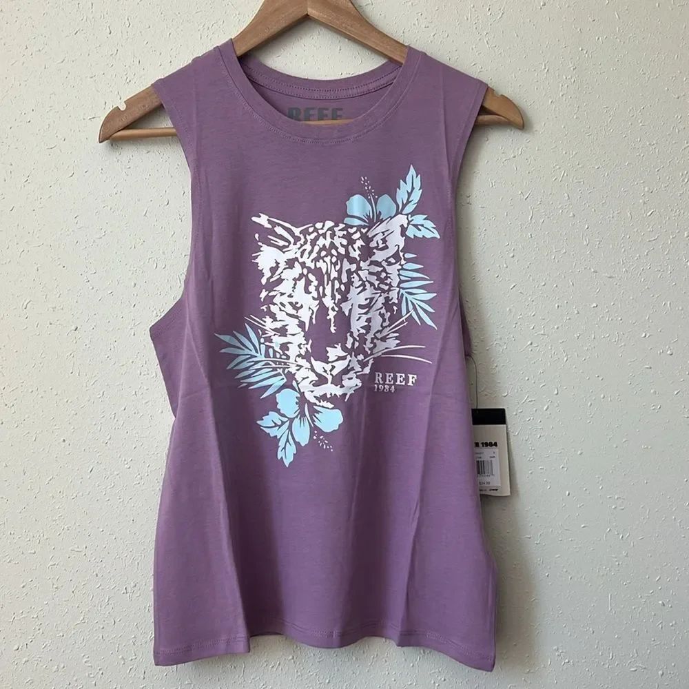 New Reef BIG CAT MUSCLE TANK Mauve Size S